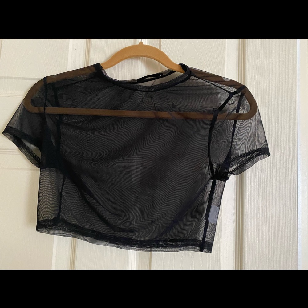 sheer see through crop top